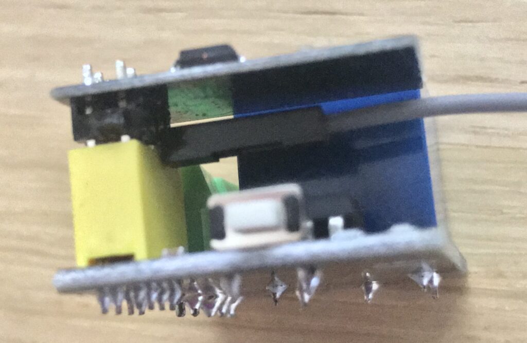 Photo of GPIO-2 wired with a Dupont wire